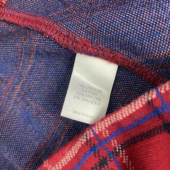 J. Jill Ponte Pull On Red Plaid Skirt size Large Tall - Picture 5 of 5